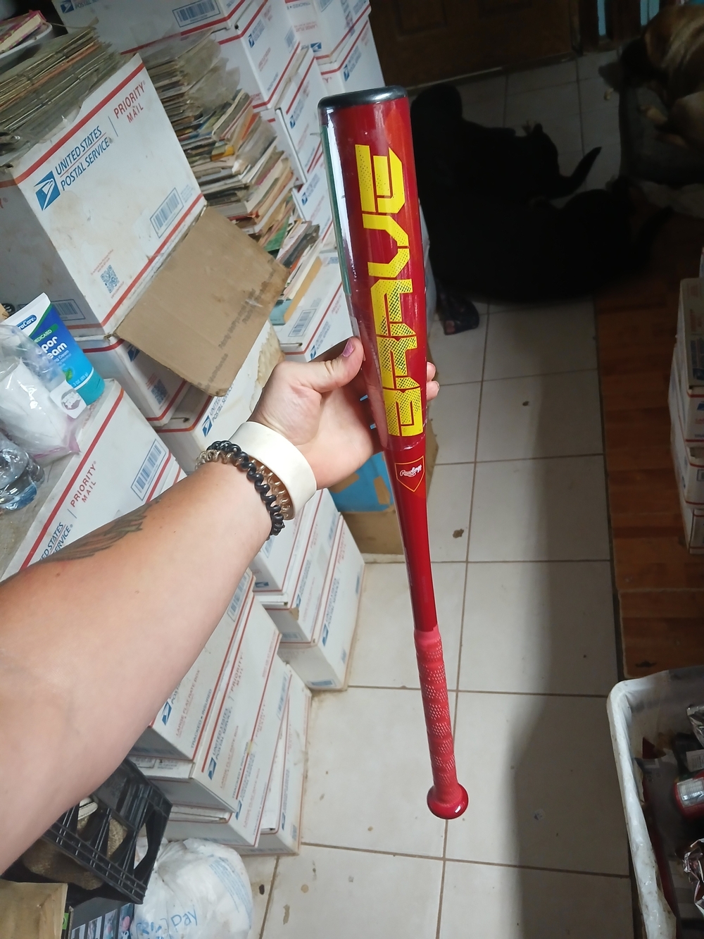 red Rawlings Brave youth T-ball baseball bat length 26 inches -12, 2 1/4 Dia